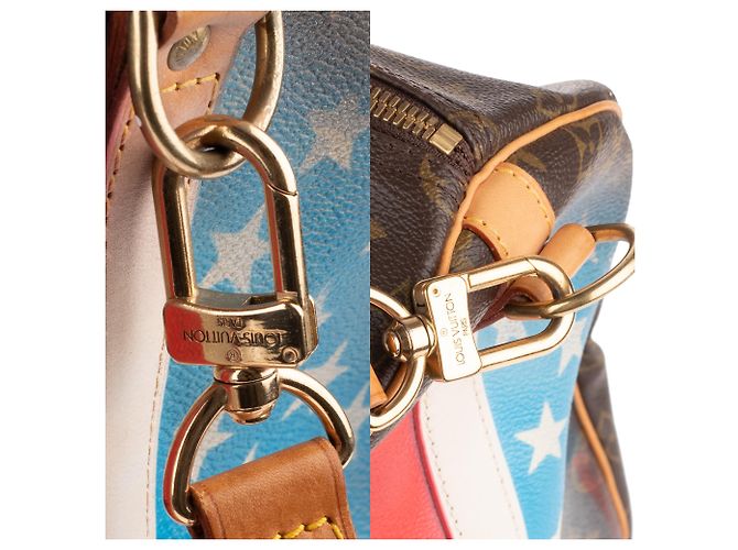 Borsa Louis Vuitton Keepall 55 "Captain America" personalizzabile di PatBo! Marrone - vista 11