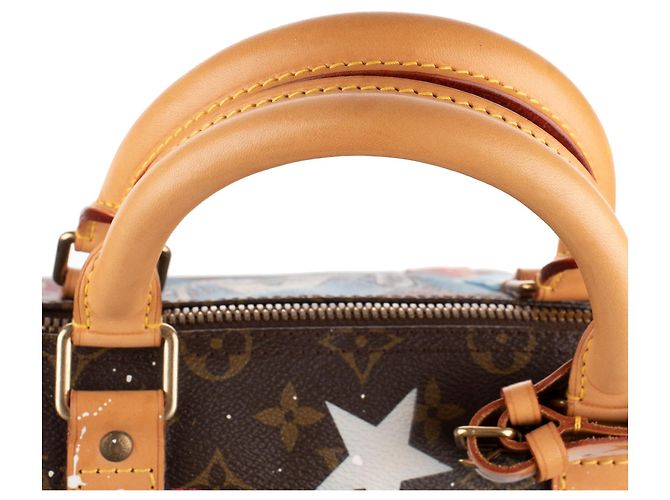 Borsa Louis Vuitton Keepall 55 "Captain America" personalizzabile di PatBo! Marrone - vista 8