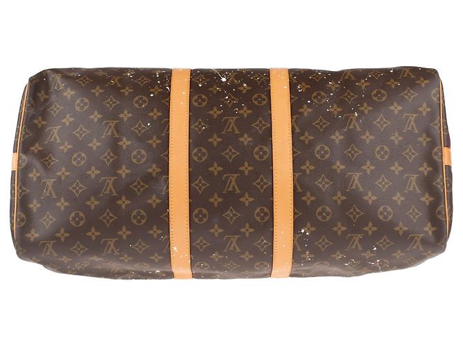 Borsa Louis Vuitton Keepall 55 "Captain America" personalizzabile di PatBo! Marrone - vista 9