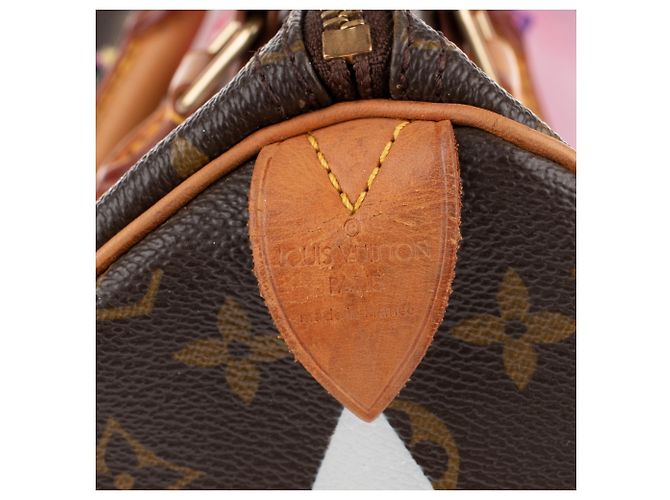 Louis Vuitton Speedy 35 Monogramma "Pink Panther" personalizzato da PatBo! Marrone - vista 5