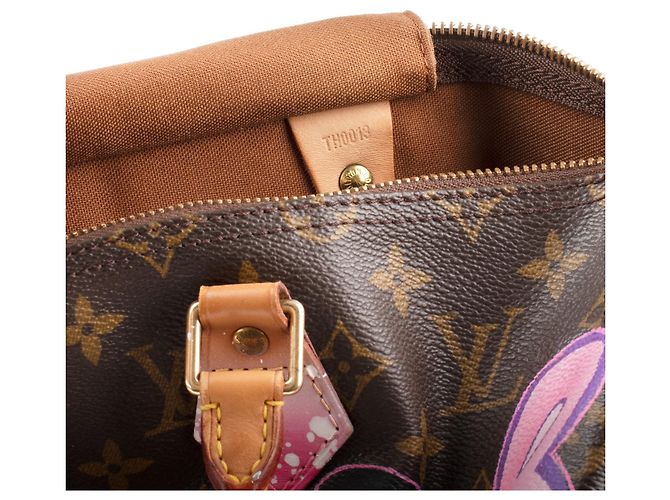 Louis Vuitton Speedy 35 Monogramma "Pink Panther" personalizzato da PatBo! Marrone - vista 6