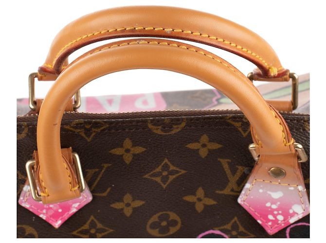 Louis Vuitton Speedy 35 Monogramma "Pink Panther" personalizzato da PatBo! Marrone - vista 8