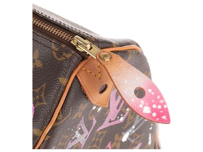 Louis Vuitton Speedy 35 Monogramma "Pink Panther" personalizzato da PatBo! Marrone - vista 9