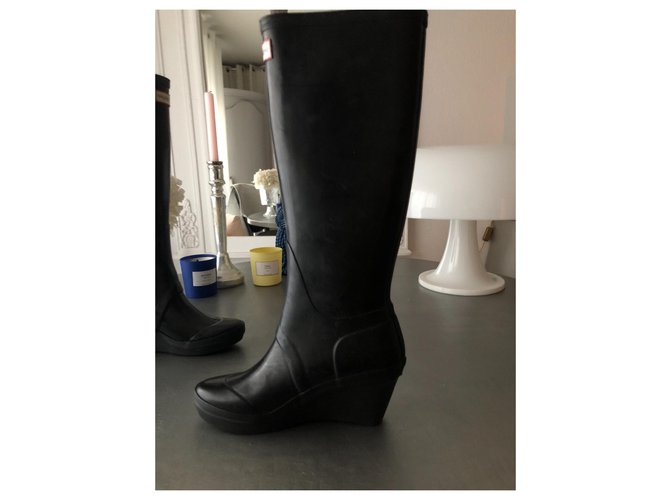 Hunter Wedge Boots Schwarz - Ansicht 2