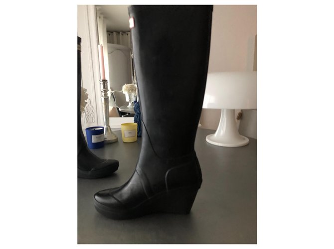 Hunter Wedge Boots Schwarz - Ansicht 3