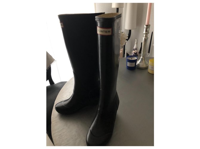 Hunter Wedge Boots Schwarz - Ansicht 5