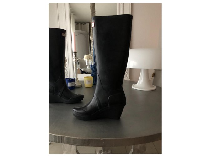 Hunter Wedge Boots Schwarz - Ansicht 6