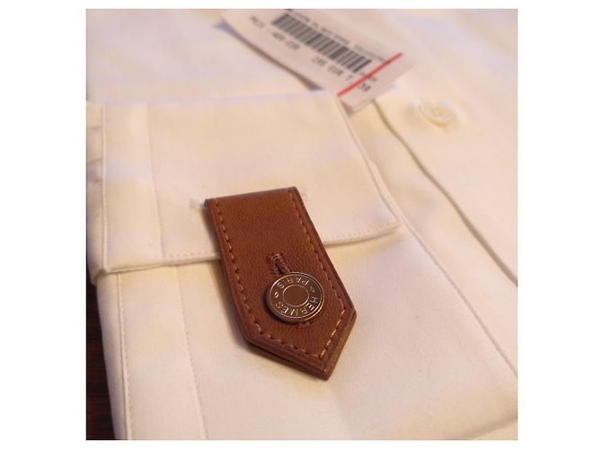 Hermès Chemise ajustée Popeline di zuppa col droit Bianco - vista 4