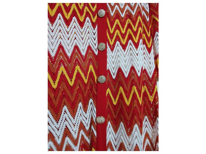 Vintage East Lange Strickjacke Mehrfarbig Mehrfarben - Ansicht 3