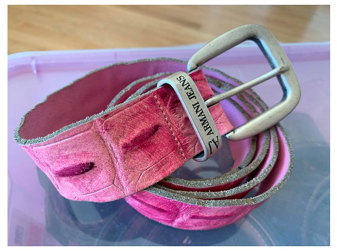 Armani Jeans Ledergürtel Rosa 100 cm Pink - Ansicht 2