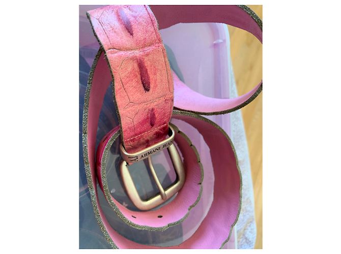 Armani Jeans Ledergürtel Rosa 100 cm Pink - Ansicht 4