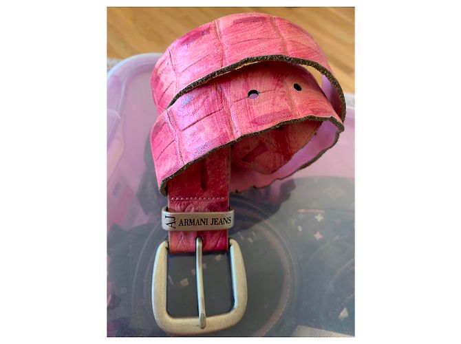 Armani Jeans Ledergürtel Rosa 100 cm Pink - Ansicht 5