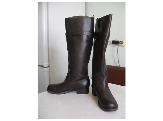 Botas de montar Louis Vuitton Marrón Cuero Castaño - vista 3