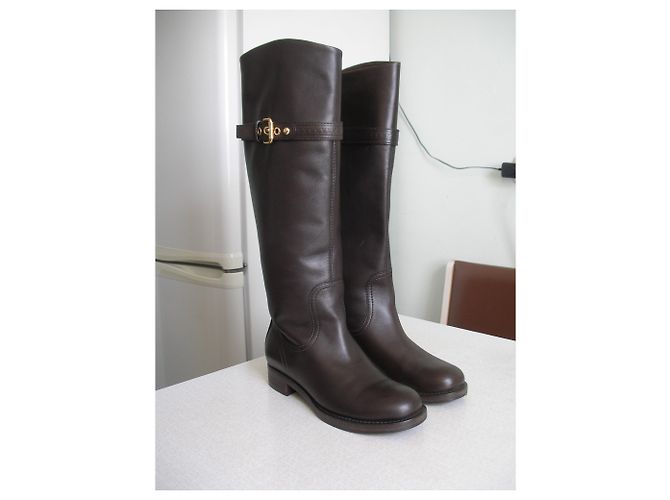 Botas de montar Louis Vuitton Marrón Cuero Castaño - vista 7
