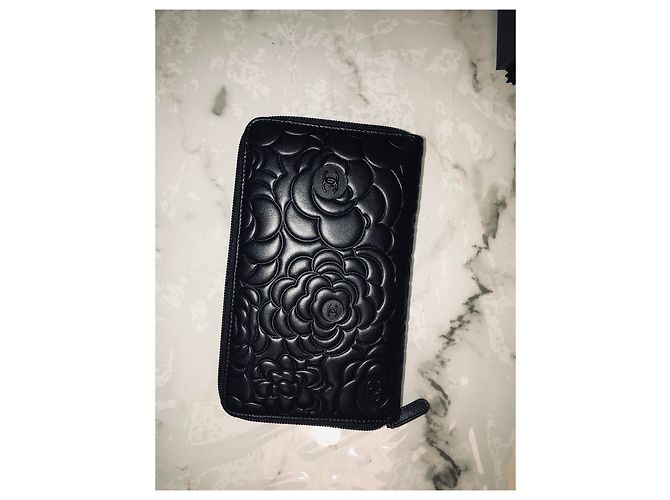 Chanel large wallet pattern Camellia black - view 3