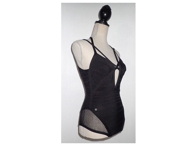 Herve Leger Bandage Badeanzug Schwarz - Ansicht 4