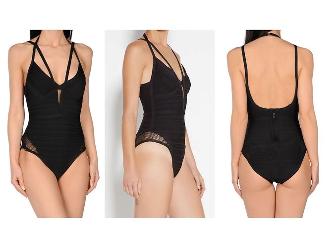 Herve Leger Bandage Badeanzug Schwarz - Ansicht 9
