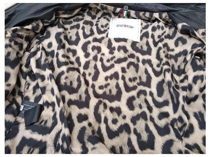 Autre Marque leather jacket detachable collar Black - view 13