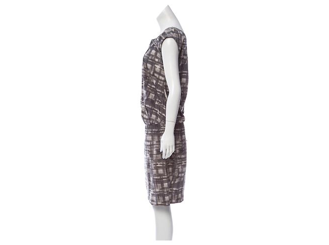 Vestido midi sin mangas Marni estampado abstracto gris - vista 2
