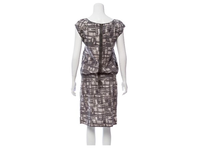 Vestido midi sin mangas Marni estampado abstracto gris - vista 3