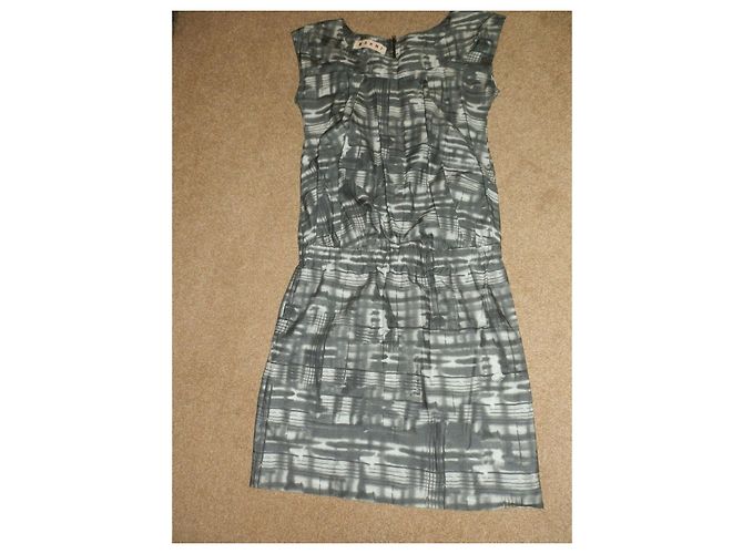 Vestido midi sin mangas Marni estampado abstracto gris - vista 4