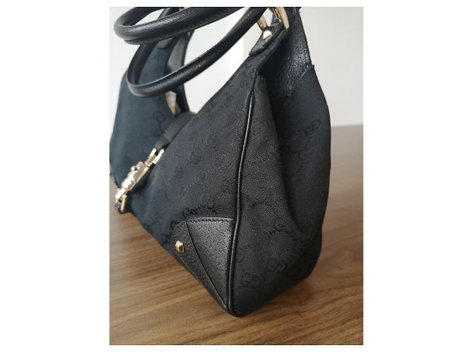 Borsa Gucci Bardot in tela nera Nero - vista 10