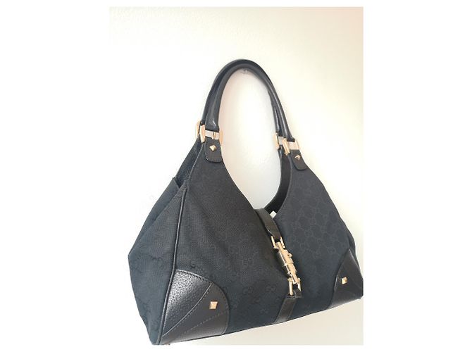 Borsa Gucci Bardot in tela nera Nero - vista 11