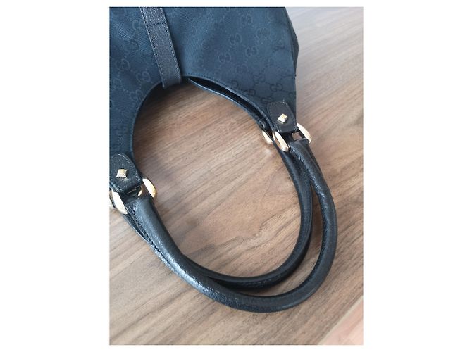 Borsa Gucci Bardot in tela nera Nero - vista 8
