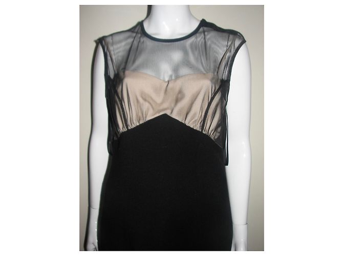 Diane Von Furstenberg Suri Bustierkleid Schwarz Creme Seide Wolle Roh - Ansicht 2