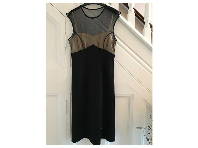 Diane Von Furstenberg Suri Bustierkleid Schwarz Creme Seide Wolle Roh - Ansicht 5