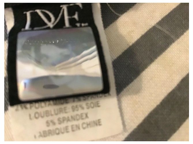 Diane Von Furstenberg Suri Bustierkleid Schwarz Creme Seide Wolle Roh - Ansicht 7