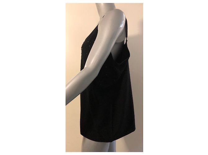 Autre Marque Top senza maniche Lucia in seta nero con glitter - vista 2