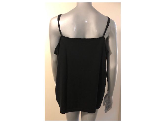 Autre Marque Top senza maniche Lucia in seta nero con glitter - vista 3