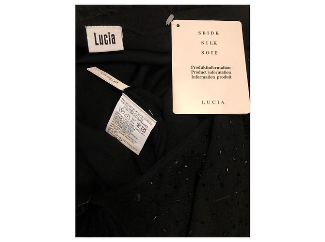 Autre Marque Top senza maniche Lucia in seta nero con glitter - vista 4