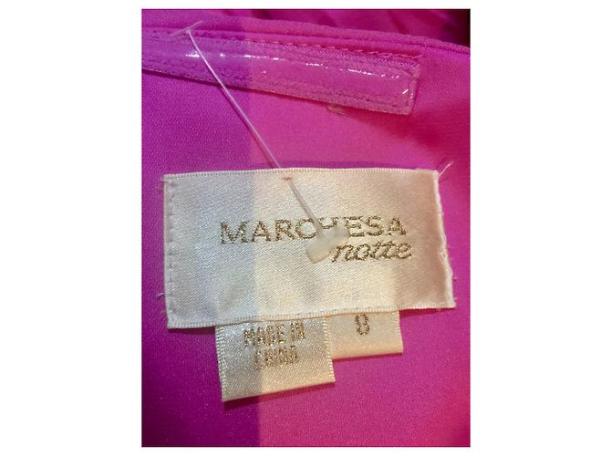 Vestido Marchesa de gasa de seda con adornos Rosa - vista 9