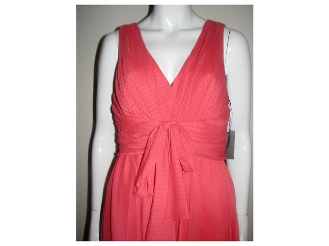 Vera Wang Chiffon Kleid Koralle - Ansicht 2