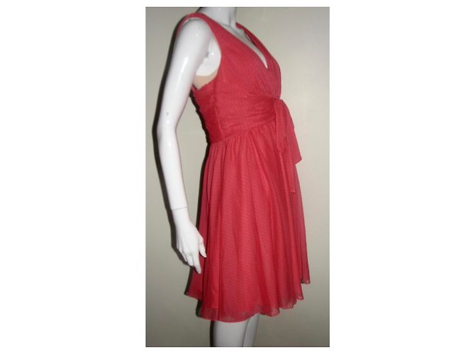 Vera Wang Chiffon Kleid Koralle - Ansicht 3