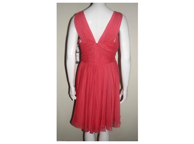 Vera Wang Chiffon Kleid Koralle - Ansicht 4