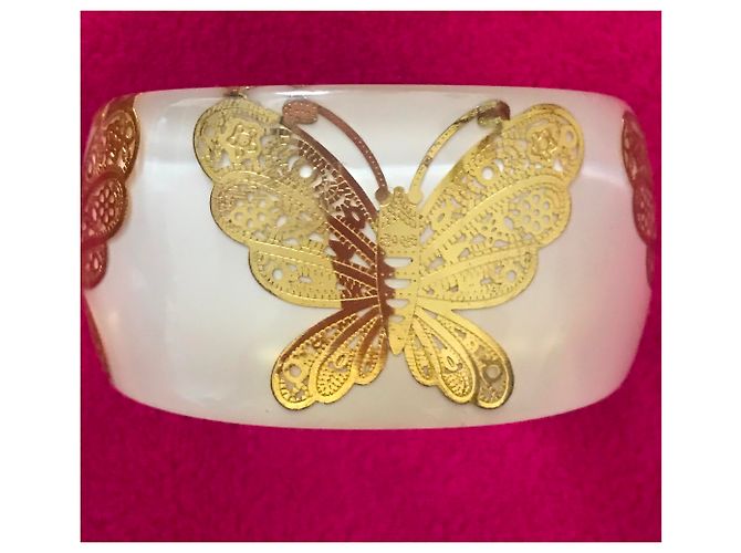 Autre Marque Bracciale Rigido in Plexiglass Bianco - vista 4