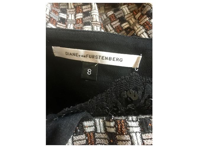 Diane Von Furstenberg Tai dress with metallic accents Brown Black - view 10