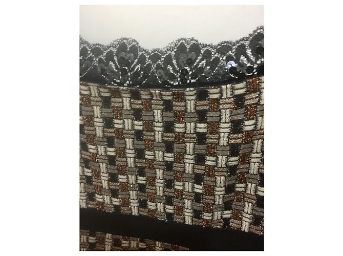 Diane Von Furstenberg Tai dress with metallic accents Brown Black - view 8