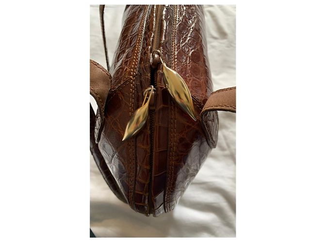Autre Marque Borsa De Vecchi by Hamilton Hodge in pelle di coccodrillo cognac - vista 5