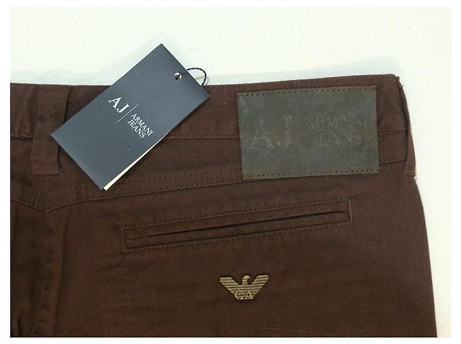 ARMANI JEANS Jeans a gamba dritta T33 Nuovo con etichette Cioccolato - vista 2