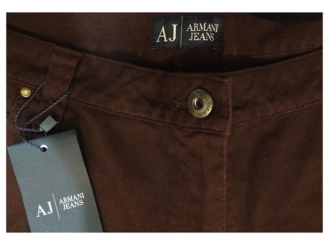 ARMANI JEANS Jeans a gamba dritta T33 Nuovo con etichette Cioccolato - vista 3