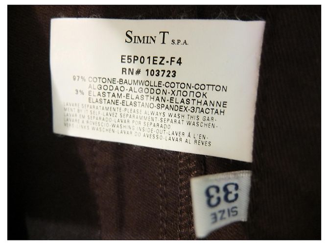 ARMANI JEANS Jeans a gamba dritta T33 Nuovo con etichette Cioccolato - vista 6