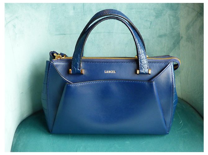 Borsa Lancel Lison XS blu petrolio in pelle Blu scuro - vista 10
