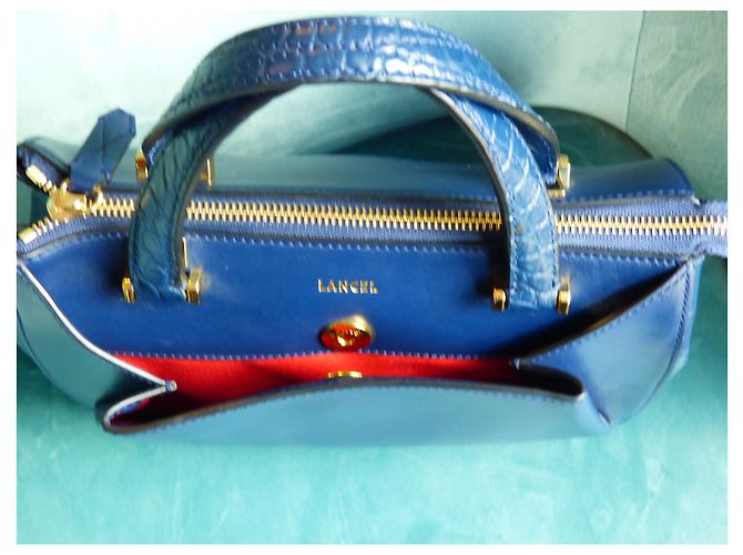 Borsa Lancel Lison XS blu petrolio in pelle Blu scuro - vista 15