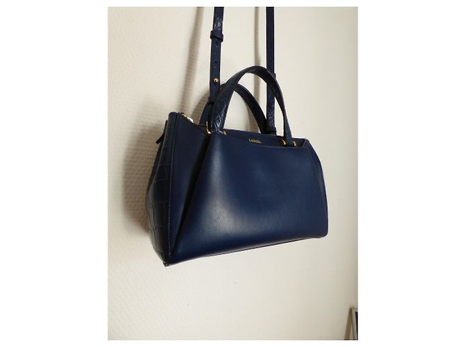 Borsa Lancel Lison XS blu petrolio in pelle Blu scuro - vista 5