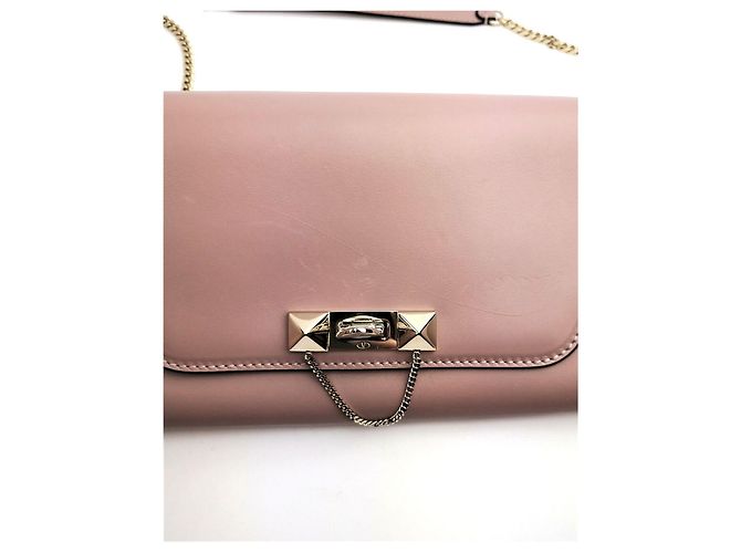 VALENTINO GARAVANI Bolsa de embreagem de aba de couro Demilune Rosa - vista 6