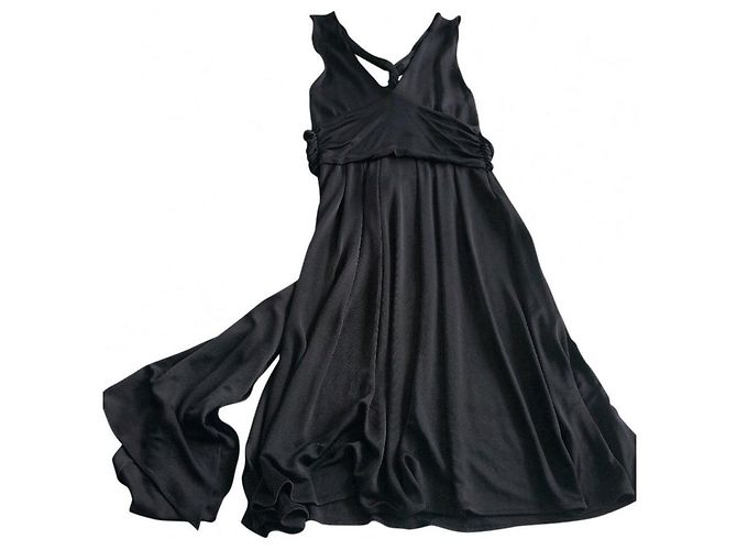 Diane Von Furstenberg Schwarzes Jersey Kleid mit V Ausschnitt - Ansicht 3